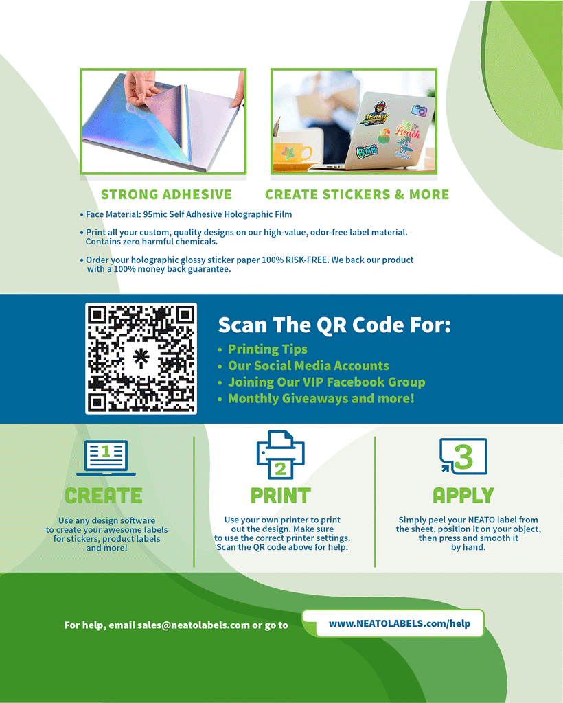 Holographic Self Adhesive Paper Printable