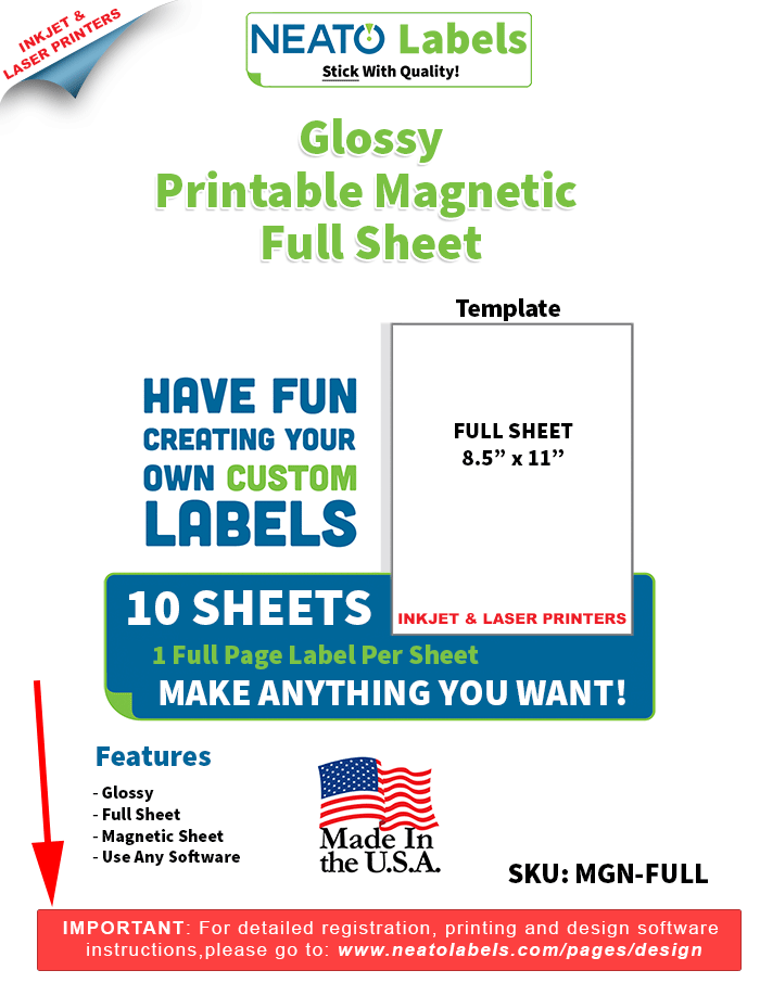  Printable Magnetic Sheets - Each 8.5 X 11
