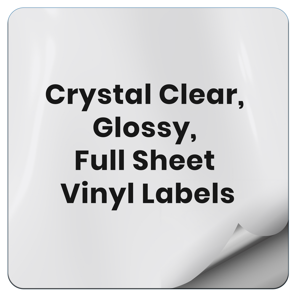 Crystal Clear Transparent Sticker Paper - Glossy - Full-Sheet