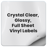 Blank Crystal Clear Transparent Sticker Paper - Glossy - Full-Sheet Labels - 8 1/2" x 11" -  Compatible with Inkjet Printers, and All Cutting Machines