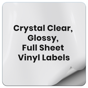 Blank Crystal Clear Transparent Sticker Paper - Glossy - Full-Sheet Labels - 8 1/2" x 11" -  Compatible with Inkjet Printers, and All Cutting Machines