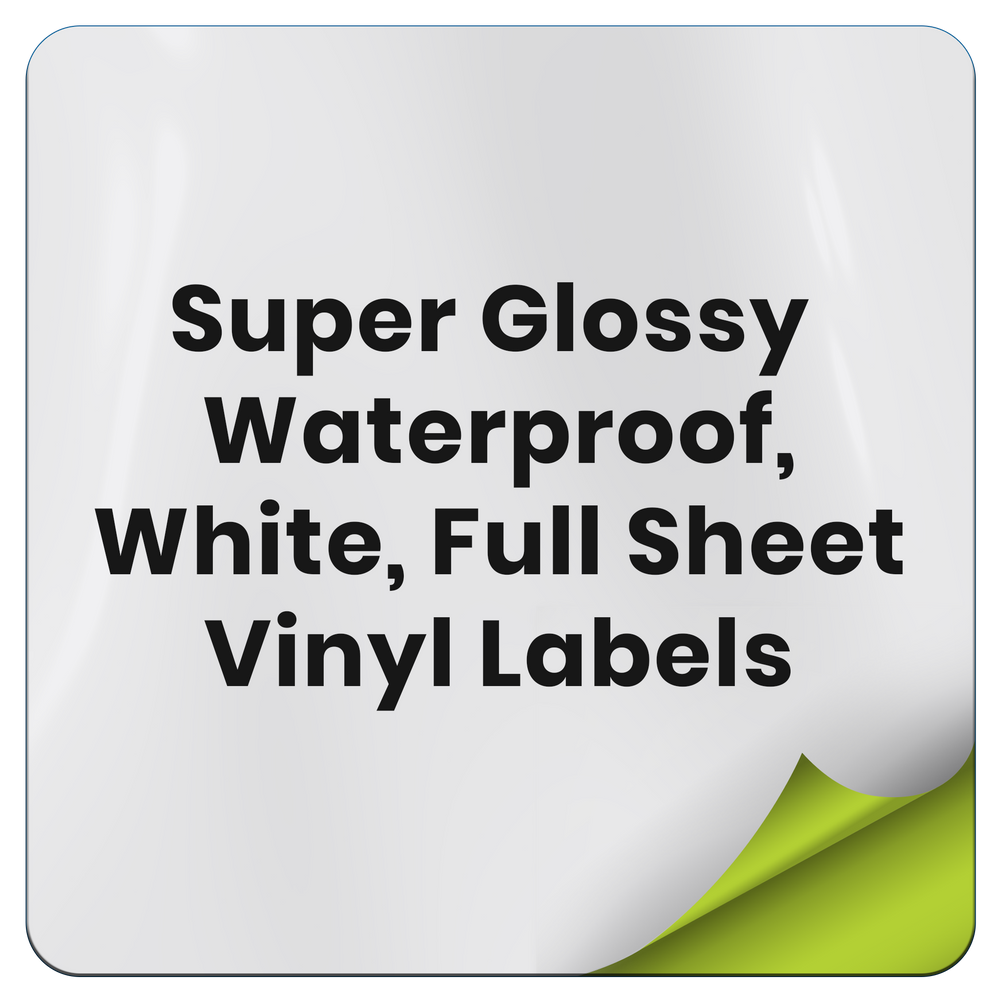Printable Vinyl Waterproof Sticker Paper for Inkjet and Laser Printer - 25  White Full Sheet Super Glossy Craft Labels - Strong Adhesive - Tear  Resistant - Made in The USA - Design Software Included - Neato - Stevens  Books
