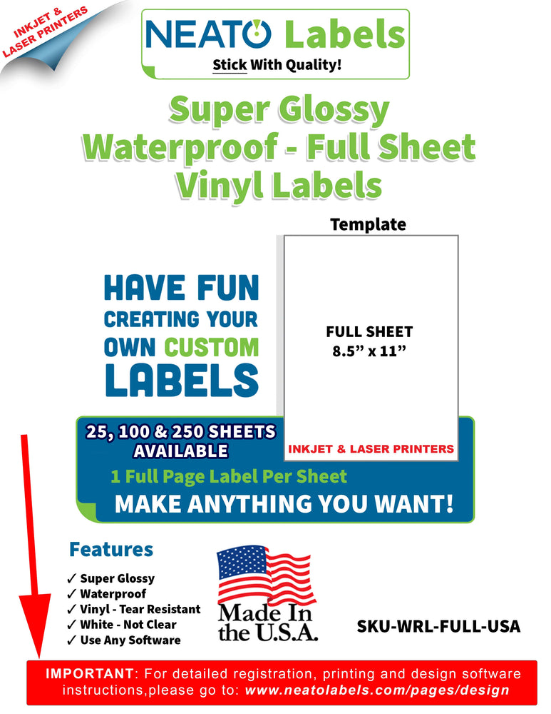Premium Printable Vinyl Sticker Paper - 25 Matte Sheets of Waterproof White  Decal Paper - Perfect for Your Inkjet Or Laser Printer and Compatible with