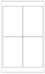 Blank Wine Labels - 4" x 6" - Legal Size Sheet - White - High Gloss - Vinyl - Waterproof - For Inkjet and Laser Printers
