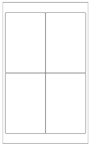 Blank Wine Labels - 4" x 6" - Legal Size Sheet - White - High Gloss - Vinyl - Water Resistant - For Inkjet and Laser Printers - Neato Labels